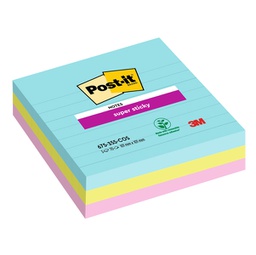 [94358] Cf. 3pz blocco 70fg. Post-it® Super Sticky 101x101mm righe COSMIC 675-3SS-COS