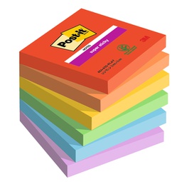 [94371] Cf. 6pz blocco 90foglietti Post-it® Super Sticky 76x76mm 654-6SS-PLAY Playful