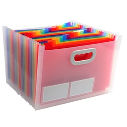 [82470] Classificatore c/maniglia 24tasche in pp f.to 33x23,5x25cm CRYSTAL Exacompta