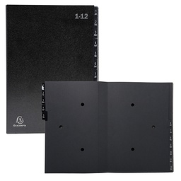 [82455] Classificatore numerico 1-12 Ordonator per A4 nero 25x33cm Exacompta