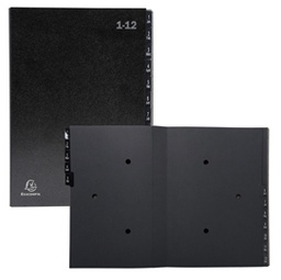 [82455] Classificatore numerico 1-12 Ordonator per A4 nero 25x33cm Exacompta