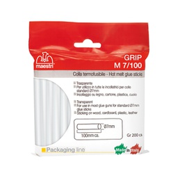 [98259] Colla termofusibile 10cm D7mm in sacchetto da 200gr trasparente M7/100 Ro-Ma