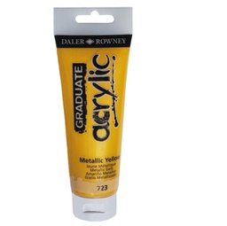 [85530] Colore acrilico fine Graduate tubo 120ml giallo metal Daler Rowney