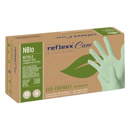 [96881] Conf 100 Guanti in nitrile bio tg L verde pastello Reflexx