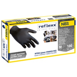 [96912] Conf 100 Guanti In Nitrile N81 taglia XL neri Reflexx