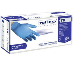 [96887] Conf 100 Guanti In Nitrile R70 tg XXL Senza Polvere azzurro Reflexx