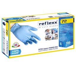 [96906] Conf 100 Guanti In Nitrile R72 taglia M azzurri foodline Reflexx
