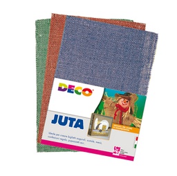 [93947] Conf. 10 pz juta naturale 20x30cm colori assortiti DECO