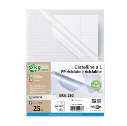 [94540] Conf 25 cartelline a L in PP riciclato buccia A4 ERA 150 Sei rota