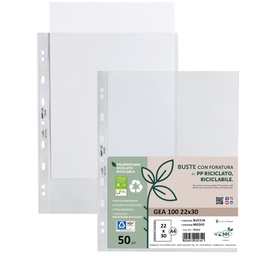 [94530] Conf 50 Buste forate in PP riciclato buccia medium 22x30cm GEA 100 Sei rota