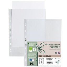 [94533] Conf 50 Buste forate in PP riciclato buccia medium 23X33cm GEA 100 Sei rota