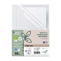 [94541] Conf 50 cartelline a L in PP riciclato buccia A4 ERA 150 Sei rota