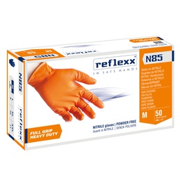 [96893] Conf 50 Guanti In Nitrile N85 arancione tg M ultra resistenti Reflexx