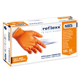[96896] Conf 50 Guanti In Nitrile N85 arancione tg XXL ultra resistenti Reflexx