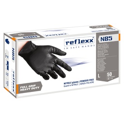 [96898] Conf 50 Guanti In Nitrile N85B nero tg L ultra resistenti Reflexx