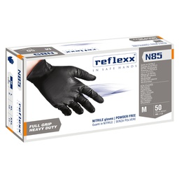 [96897] Conf 50 Guanti In Nitrile N85B nero tg M ultra resistenti Reflexx