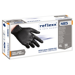 [96899] Conf 50 Guanti In Nitrile N85B nero tg XL ultra resistenti Reflexx