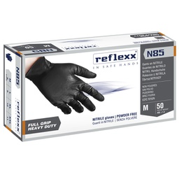 [96900] Conf 50 Guanti In Nitrile N85B nero tg XXL ultra resistenti Reflexx