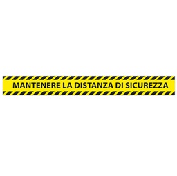 [90446] Conf. 5 adesivi da terra L90xH10cm ''MANTENERE LA DISTANZA DI SICUREZZA''