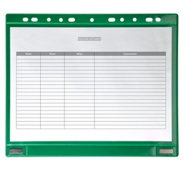 [92171] Conf. 5 Buste forate per supporti magnetici ad anelli f.to A4 verdi Djois