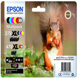 [EPST379D4010] CONF. 6 CARTUCCE INK MULTIPACK 1 PER COLORE 378XL + 478XL SCOIATTOLO