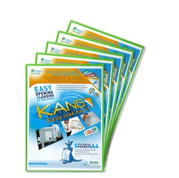 [92162] Confezione 5 tasche a L con retro magnetico f.to A4 verde Djois