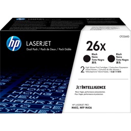[HPCF226XD] CONFEZIONE DA 2 CARTUCCE TONER NERO ALTA CAPACITA' HP26X