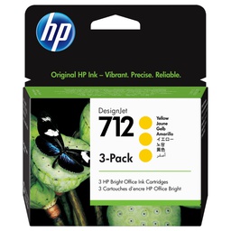 [HP3ED79A] Confezione da 3 cartucce di inchiostro HP giallo DesignJet HP 712 da 29 ml