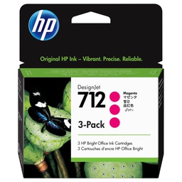 [HP3ED78A] Confezione da 3 cartucce HP di inchiostro magenta DesignJet HP 712 da 29 ml