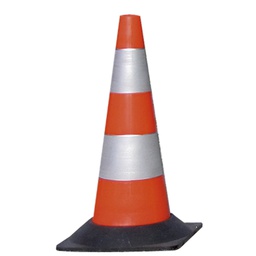 [77374] CONO SEGNALETICO RIFRANGENTE H50cm BIANCO/ROSSO