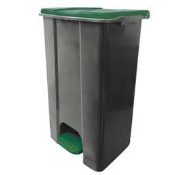 [97433] Contenitore mobile a pedale in plastica riciclata Ecoconti 80lt grigio e verde