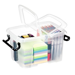 [64590] CONTENITORE MULTIUSO C/COPERCHIO L28,5x P22,5x H17,5cm - 6LT STRATA