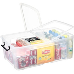 [64594] CONTENITORE MULTIUSO C/COPERCHIO L67,5x P44,5x H23cm - 50LT STRATA