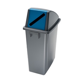 [76495] CONTENITORE Office 60Lt + COPERCHIO BLU con FERITOIA per CARTA
