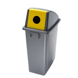 [76496] CONTENITORE Office 60Lt + COPERCHIO GIALLO con FORO per BOTTIGLIE