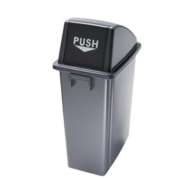 [76494] CONTENITORE Office 60Lt + COPERCHIO NERO Pushper RIFIUTO SECCO