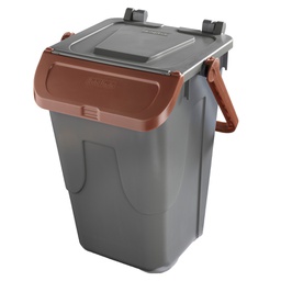 [97440] Contenitore portarifiuti Ecology 35Lt c/sportello e maniglione bruno