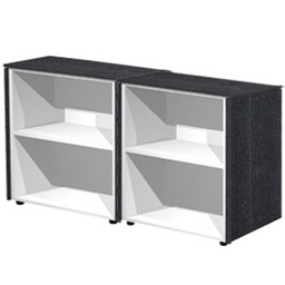 [74311] COPPIA MOBILI BASSI A GIORNO 162,8X43cm H81,4cm NERO VEN. - PRESTIGE