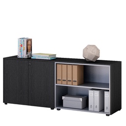 [74311] COPPIA MOBILI BASSI A GIORNO 162,8X43cm H81,4cm NERO VEN. - PRESTIGE