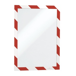 [71799] Cornice adesiva Duraframe® Security A4 21x29,7cm rosso-bianco DURABLE