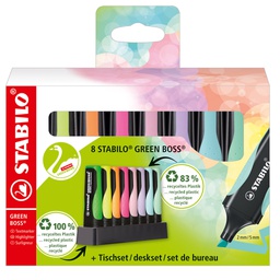 [92825] Deskset 8 evidenziatori STABILO® GREEN BOSS® 83recycled