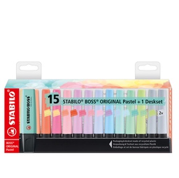 [92854] Deskset Pastel 15 evidenziatori Stabilo Boss colori ass. 7015-02