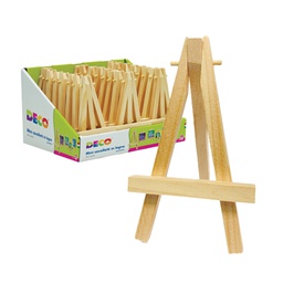 [96607] Display 24 pz mini cavalletto in legno 7cm x altezza 12cm Deco