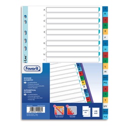 [89344] Divisori alfabetici PP A4 20 tacche col. Ass. Favorit