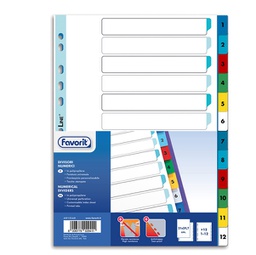 [89342] Divisori numerici PP A4 12 tacche col. Ass. Favorit