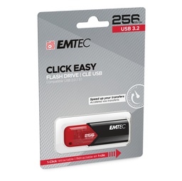 [EMTD256GB113] Emtec Memoria USB B110 USB3.2 Clickeasy 256GB rossa
