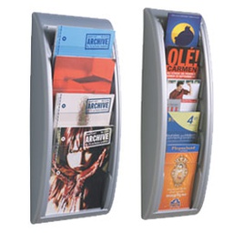 [57621] ESPOSITORE DA PARETE A 4 TASCHE A4 GRIGIO QUICK FIT SYSTEM