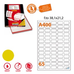 [50804] Etichetta adesiva A/400 oro 100fg A4 laser 38,1x21,2mm (65et/fg Markin