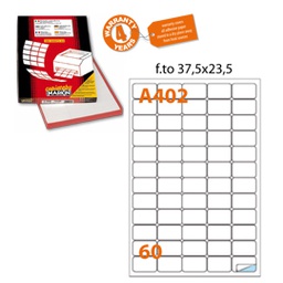 [47026] Etichetta adesiva A/402 bianca 100fg A4 37,5X23,5mm (60eti/fg Markin