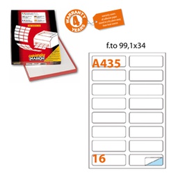 [32451] Etichetta adesiva A/435 bianca 100fg A4 99,1x34mm (16eti/fg Markin